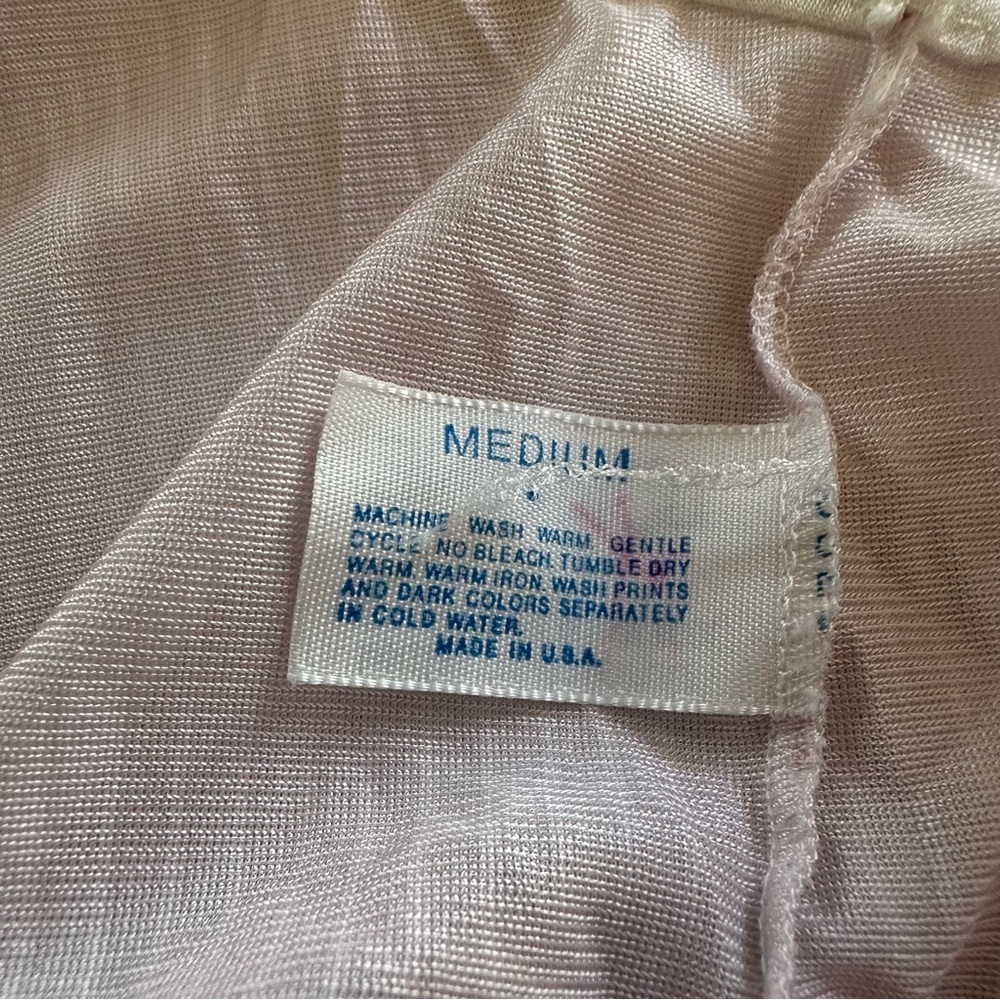 Vintage Nightgown Long Pastel Retro Pink Elegant Slip Dress Floral Size Medium - Picture 8 of 9